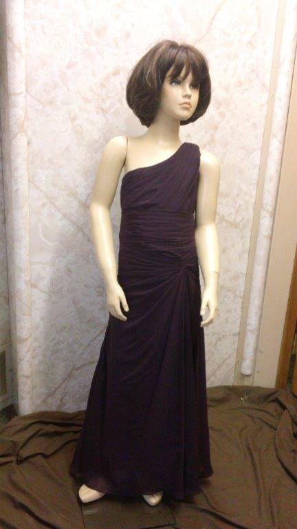one shoulder purple bridesmaid dresses